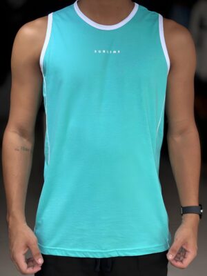 CAMISETA REGATA FAIXA LATERAL - VERDE