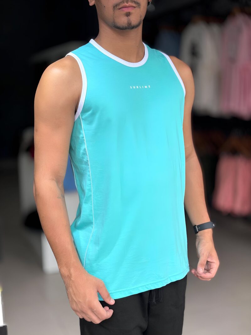 CAMISETA REGATA FAIXA LATERAL - VERDE - Imagem 2