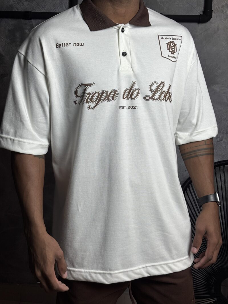 CAMISA OVERSIZED  - GOLA POLO MARROM - Imagem 2