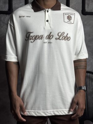 CAMISA OVERSIZED  - GOLA POLO MARROM
